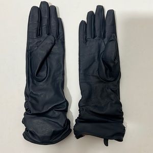 Blue leather gloves size small
